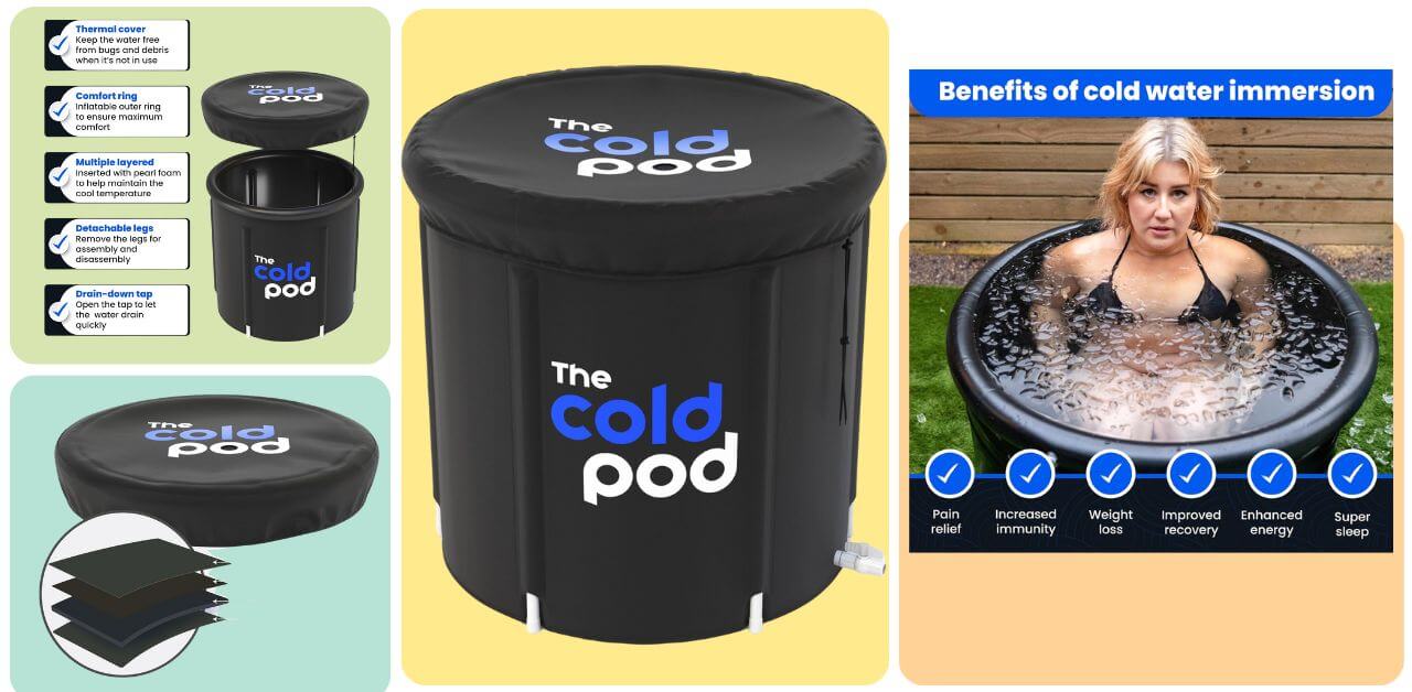 Ice Bath Tub for Athletes with Cover 85 Gallons Features, Cold Plunge Tub for Recovery, Multiple Premium Layered Portable Ice Bath Plunge Tub Pool